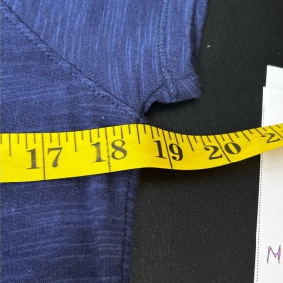 Lands End Canvas Sheath T-shirt Dress Medium Navy Mint Coastal Nautical - Picture 3 of 9